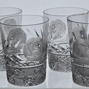4 cut glass DOR antique